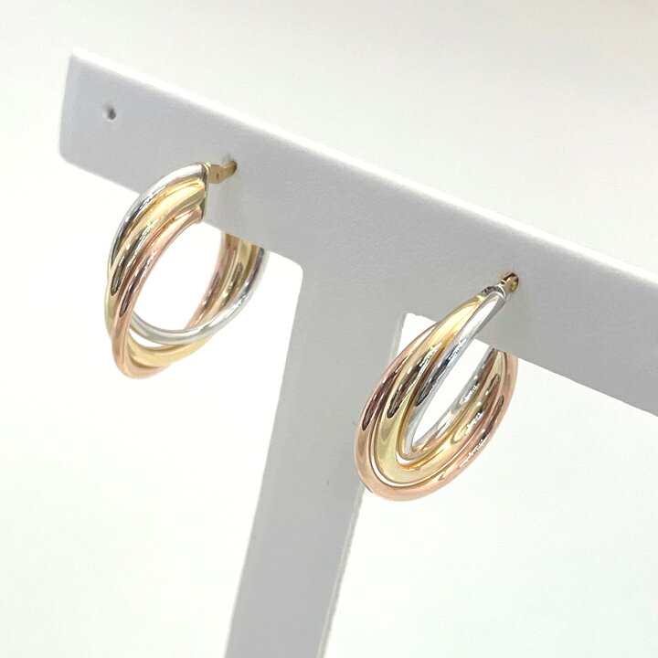 楽天市場】UNOAERRE ウノアエレ K18ゴールド 3連スリーカラー フープ  