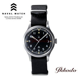 ナバルウォッチ Naval Watch ミリタリー military Automatic British ROYAL Army "W10" TYPE ブラック文字盤 38mm 5気圧防水 アクリル製ドームレンズ 自動巻き 正規品 メンズ腕時計 MIL.-06 SV/BK【MIL06SVBK】