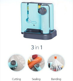 マルチ包装機【イージープラス】バンディング シーラー カッター ワンタッチ 食品保存 お菓子 パン 小分け 包装 ビニール接着 ビニール袋 エコ ラッピング 袋詰め パック マスキングテープ コンパクト かわいい 電池式