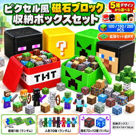 先着50名様2980円!!【収納ケース付き】 マグネットブロック 100ピース 150ピース 250ピース 磁石ブロック 立体ブロック おもちゃ 知育玩具 マイクラ風 ブロックセット 子供 キッズ 男の子 女の子 誕生日 プレゼント 知育ブロックセット