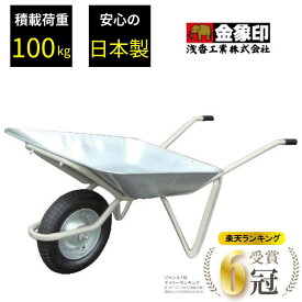 【楽天ランキング1位獲得！】 一輪車 スチール 2才浅型 チューブ入り車輪付 積載荷重100kg 容量50L 作業 運搬 農業関連 造園 園芸 土砂 現場 DIY 日本製 国産 大型品