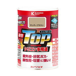 【エントリーでP10倍◆】カンペハピオ 油性トップガード サンディブラウン 0.4L カンペハピオ ハピオセレクト 塗料 ペンキ 水性塗料 油性塗料 鉄部 木部 多用途 屋内 室内 兼用 樹脂 DIY 防カビ