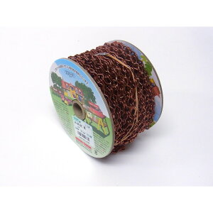 【エントリーでP10倍◆】ニッサチェイン R-IR16E 鉄カラー二重 15m巻 茶 ガーデニング 園芸 庭仕事 外仕事 作業 ワイヤーロープ 吊下げ金具 ハンキング チェーン ワイヤー フック プランター セ