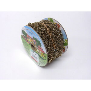 【エントリーでP10倍◆】ニッサチェイン R-IR16E 鉄カラー二重 15m巻 金 ガーデニング 園芸 庭仕事 外仕事 作業 ワイヤーロープ 吊下げ金具 ハンキング チェーン ワイヤー フック プランター セ