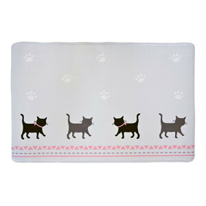 【エントリーでP10倍◆】拭いてお手入れするマット 45x70 洗面台マット キャット GY キッチンマット トイレマット 快適 カバー トイレ キッチン 台所 家庭用品 衛生用品 キッチンマット