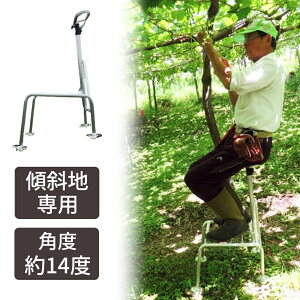 【エントリーでP10倍◆】【摘果・剪定作業におすすめ!】腰掛付き踏み台 傾斜地用 ヒップステップ 軽量 アルミ製 摘果 剪定 果樹園 日本製 作業台 脚立 足場台 踏み台 持ち手つき 収穫 ミツ