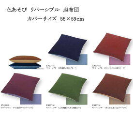 色あそび リバーシブル 座布団 5パターン カバーサイズ 55×59cm 通常わた入り