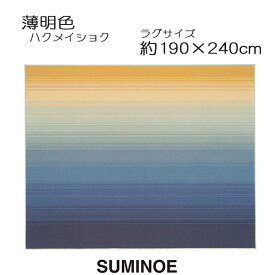 スミノエ ラグマット 薄明色 190×240cm ソライロ ブルー ハクメイショク 日本製 SUMINOE HOME RUG MAT