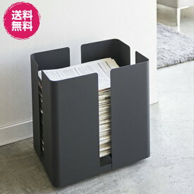 キャスター付きニュースラック タワー ホワイト ブラック 新聞 雑誌 収納 新聞ストッカー 山崎実業 おしゃれ 北欧 シンプル | 収納ボックス 収納ケース キャスター キャスター付き スタイリッシュ ストッカー 古紙 雑誌ストッカー マガジン 新聞紙 モノトーン 紐通し tower