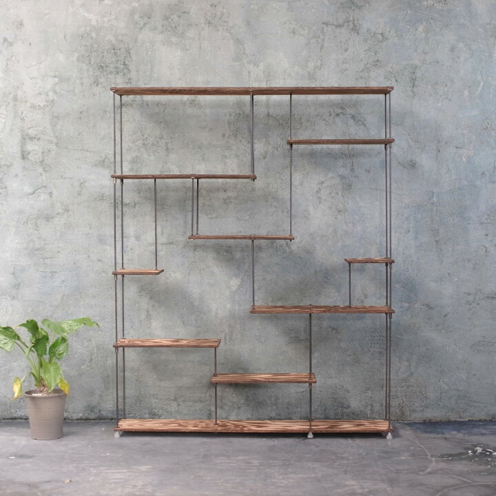 楽天市場】【一都三県または事業所宛て限定】wood iron shelf 1500 