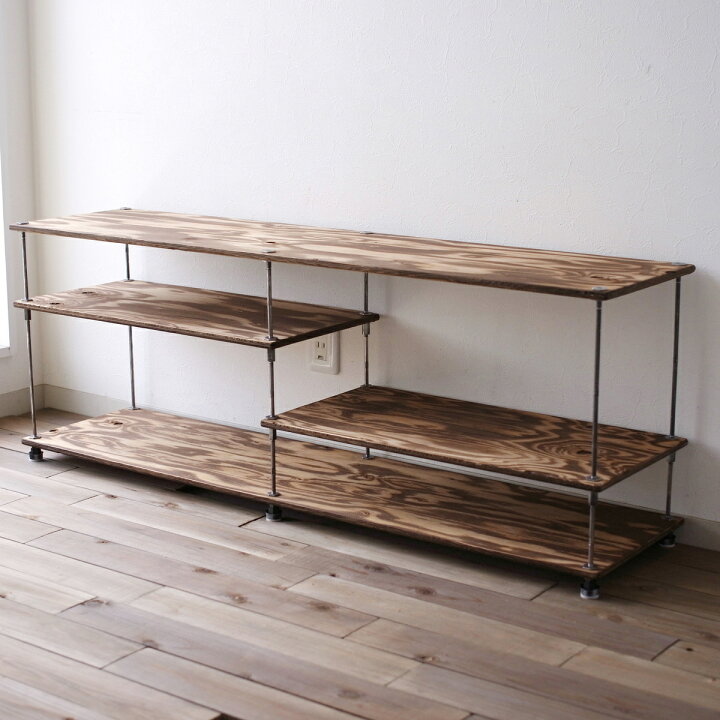楽天市場】【テレビCM掲載】wood iron shelf 440*1200*300（テレビ台 