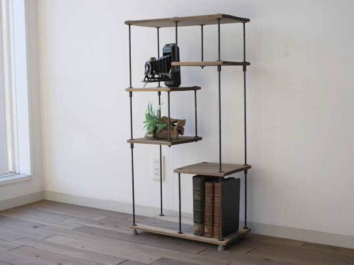 楽天市場】【SALE10％off】wood iron shelf 880*450*225〈グレイッシュ 