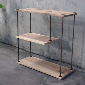 wood iron shelf 450*450*180〈サンドカラー〉