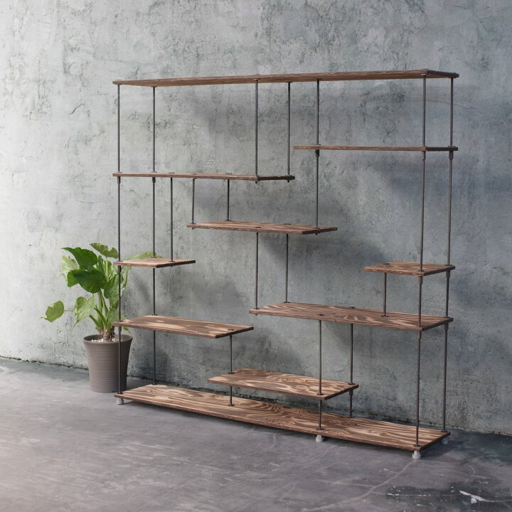 楽天市場】【SALE15％off】テレビCM掲載wood iron shelf 1150*1200*225 