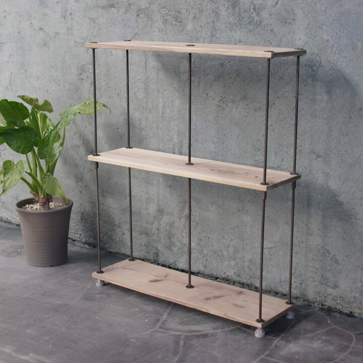 楽天市場】テレビCM掲載wood iron shelf 710*600*225〈サンドカラー  