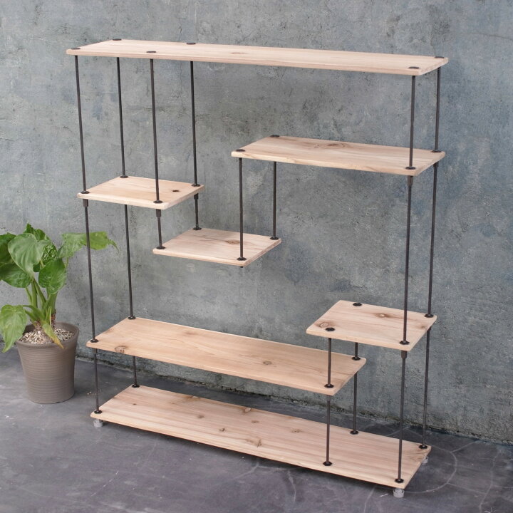 楽天市場】テレビCM掲載wood iron shelf 1040*910*225（アイアン 棚 