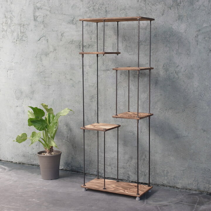 楽天市場】wood iron shelf 1190*450*225〈ブラウン〉アイアン 棚 