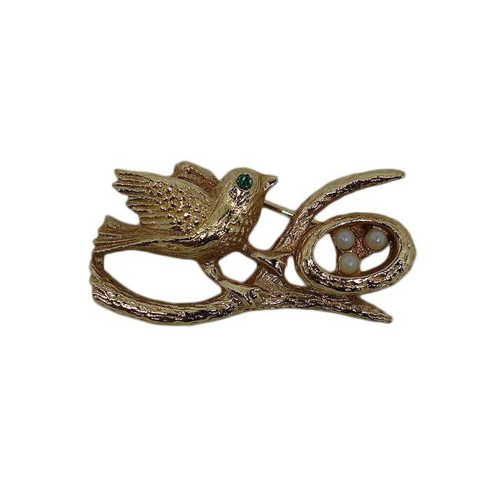 楽天市場】【中古】SARAH COVENTRY 鳥と鳥の巣 アンティーク ブローチ 