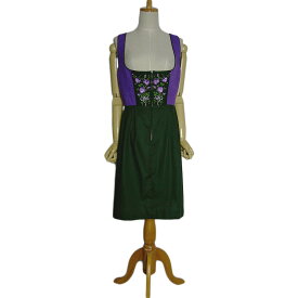 【中古】 ヨーロッパ 花の刺繍 ディアンドル チロル ワンピース ノースリーブ レディース L位 ドレス 民族衣装 古着