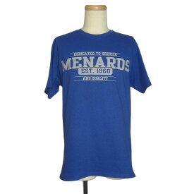 【中古】Hanes プリントtシャツ 青色 ティーシャツ ヘインズ MENARDS メンズ Mサイズ 古着 tシャツ tee