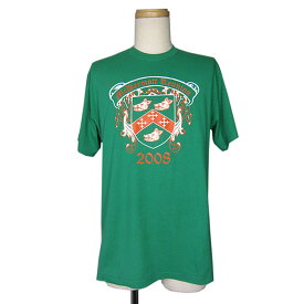 【中古】GILDAN イノシシ 紋章デザイン プリントtシャツ 緑色 グリーン ティーシャツ Tシャツ メンズ Mサイズ 古着