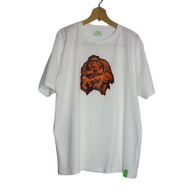 【新品】tシャツ アニマル プリントTシャツ デッドストック ZooHood メンズ XLサイズ 白色 オランウータン ティーシャツ 半袖 トップス 動物柄