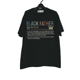 【新品】Tシャツ FRUIT OF THE LOOM プリントTシャツ 新品 デッドストック 黒色 メンズ Lサイズ ティーシャツ 半袖 英単語 BLACK FATHER 異国屋
