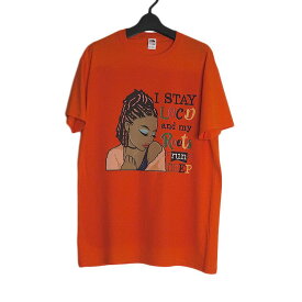 【新品 アウトレット】 tシャツ FRUIT OF THE LOOM プリントTシャツ 半袖 メンズ Mサイズ オレンジ色 ティーシャツ