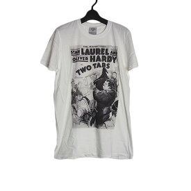【新品】Tシャツ 映画 二人の水夫 お笑いコンビ ローレル&ハーディ プリントTシャツ Laurel & Hardy 白色 メンズ Mサイズ 半袖 GILDAN