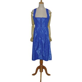 【中古】WENGER チロル ワンピース ドレス 青 レディースL位 ヨーロッパ古着 民族衣装 ディアンドル