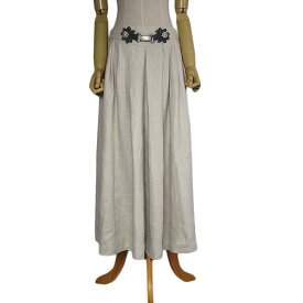 【中古】COUNTRY Line リネン チロル スカート レディース 78.0cm位 ヨーロッパ カントリー 民族衣装 古着
