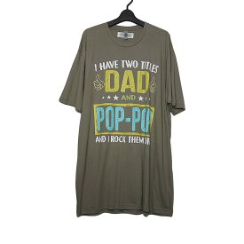 【新品】DAD プリント Tシャツ ウォームグレー 半袖 大きいサイズ メンズ 2XL トップス 英語 ティーシャツ Tシャツ