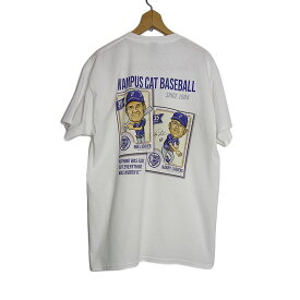 【新品】GILDAN 野球好き バックプリントTシャツ 白色 WAMPUS CATS 半袖 メンズ Lサイズ ティーシャツ