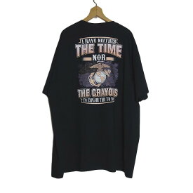 【新品】FRUIT OF THE LOOM バックプリントTシャツ 黒色 半袖 メンズ 大きいサイズ 3XL ティーシャツ アメリカ海兵隊マーク tシャツ