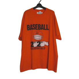 Tシャツ BASEBALL プリントTシャツ メンズ 大きいサイズ 2XL ティーシャツ FRUIT OF THE LOOM バーントオレンジ 半袖 【中古】【異国屋】