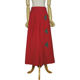 【中古】PERRY 赤 チロル スカート レッド レディース 約w73.5cm ヨーロッパ 古着 民族衣装 カントリー チロリアンスカート 【異国屋】