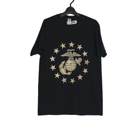 【新品】FRUIT OF THE LOOM プリント Tシャツ USMC アメリカ海兵隊 黒 ブラック 半袖 メンズ Mサイズ トップス ティーシャツ ミリタリー Tシャツ tee フルーツオブザルーム