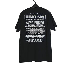 【新品】バックプリントTシャツ 黒色 半袖 メンズ Mサイズ トップス ティーシャツ tシャツ FRUIT OF THE LOOM 【異国屋】