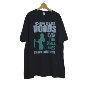 【新品】tシャツ FRUIT OF THE LOOM プリントTシャツ 黒色 ブラック メンズ 半袖 2XLサイズ ティーシャツ セクシー女性と魚