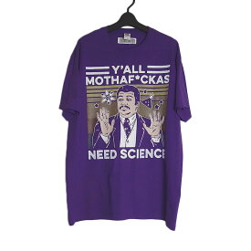 【新品 アウトレット】FRUIT OF THE LOOM プリントTシャツ 紫色 メンズ Lサイズ ティーシャツ tシャツ パープル NEED SCIENCE