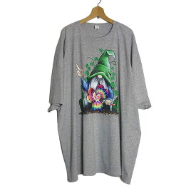 【新品】Tシャツ FRUIT OF THE LOOM 妖精キャラクタープリントTシャツ グレー色 半袖 メンズ 大きいサイズ 5XL ティーシャツ BIG ノーム