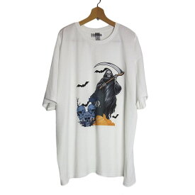 【新品】GILDAN 悪魔 死神 プリントTシャツ デッドストック 半袖 大きいサイズ メンズ 3XL 白色 ティーシャツ