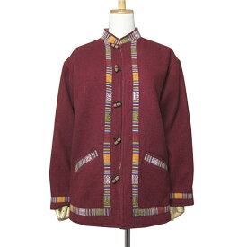 【中古】チベット ハンドクラフト エスニック ジャケット レディース Mサイズ位 民族衣装 レトロ ビンテージ 古着