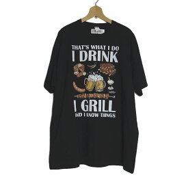 【新品】tシャツ FRUIT OF THE LOOM バーベキュー プリントTシャツ ティーシャツ 黒色 半袖 メンズ 大きいサイズ 2XL
