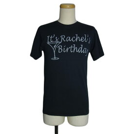 【中古】tシャツ JERZEES プリントTシャツ 半袖 黒 Sサイズ 古着 Birthday カクテル 異国屋