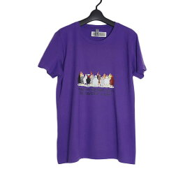 【新品】鶏 レディース プリントTシャツ 紫色 半袖 XLサイズ トップス ティーシャツ tシャツ