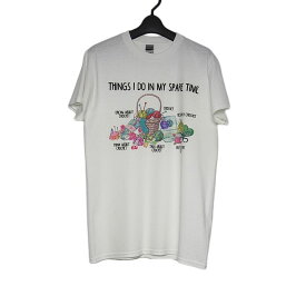 【新品】手芸好き GILDAN プリントTシャツ 白色 半袖 Sサイズ トップス ティーシャツ tシャツ メンズ レディースにもオススメ