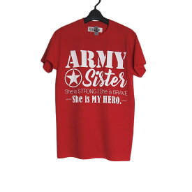 【新品】ARMY Sister プリントTシャツ 半袖 メンズ Sサイズ トップス ティーシャツ tシャツ GILDAN 赤色 アウトレット 訳あり