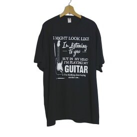 【新品】tシャツ FRUIT OF THE LOOM ギター プリントTシャツ 黒色 半袖 メンズ 大きいサイズ 2XL ティーシャツ tee