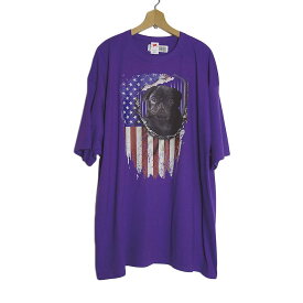 【新品】tシャツ Hanes 犬と星条旗 プリントTシャツ 紫色 半袖 メンズ 大きいサイズ 3XL ティーシャツ tee ヘインズ アニマルプリントtシャツ